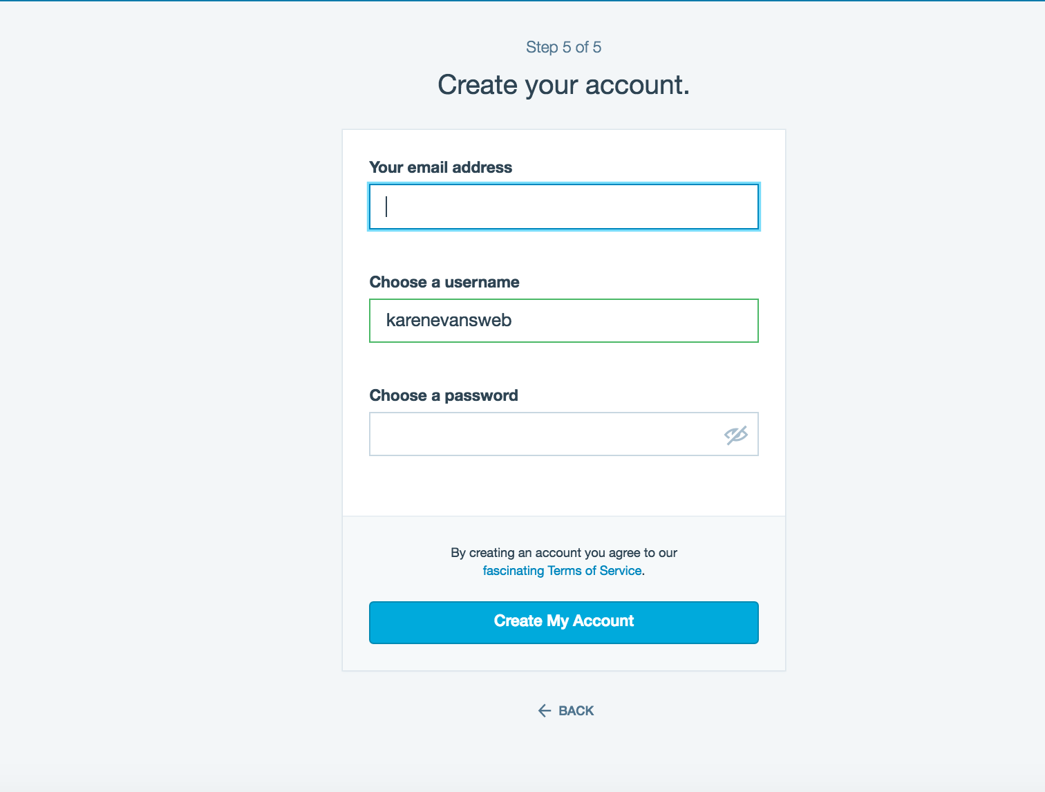create account